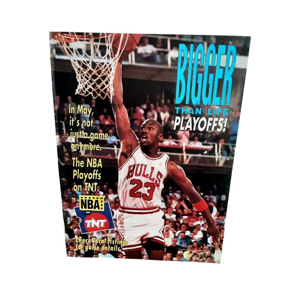 1991 NBA on TNT Michael Jordan Vintage Basketball Print Ad